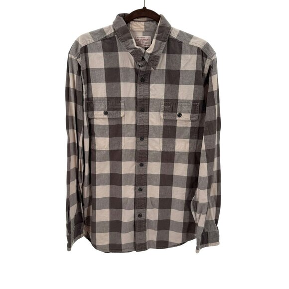 C.C. Filson Mens Gray/White Checkered Long Sleeve Shirt L 100% Cotton Casual - Picture 1 of 4